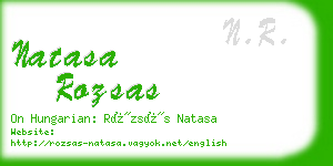 natasa rozsas business card